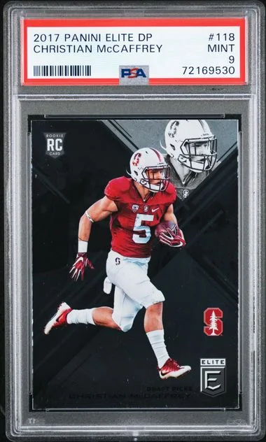 2017 Panini Elite Christian Mccaffrey Draft Picks #118 card image