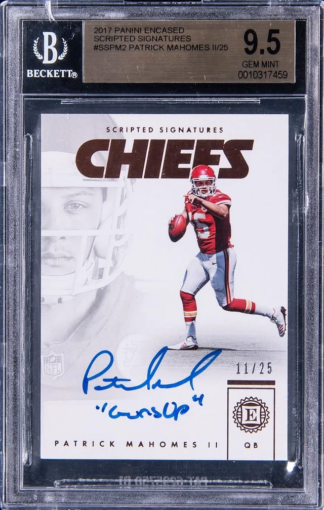 2017 Panini Encased Patrick Mahomes II Scripted Signatures #SS-PM2 card image