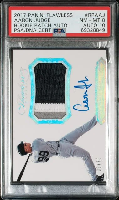 2017 Panini Flawless Aaron Judge Patch Autograph (RPA) #RPA-AJ card image