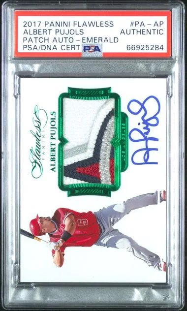2017 Panini Flawless Albert Pujols Patch Autographs Emerald #PA-AP card image