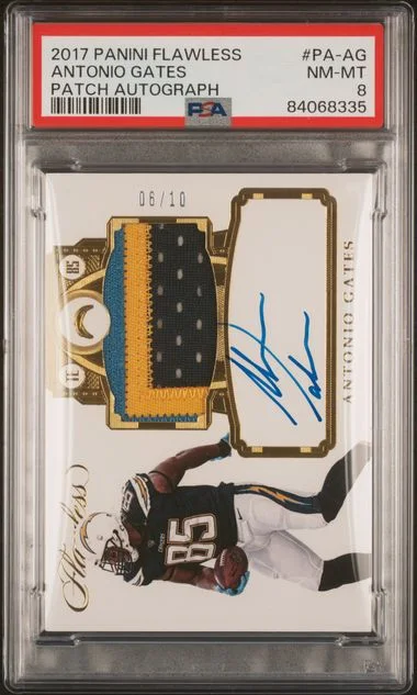 2017 Panini Flawless Antonio Gates Patch Autograph #PA-AG card image