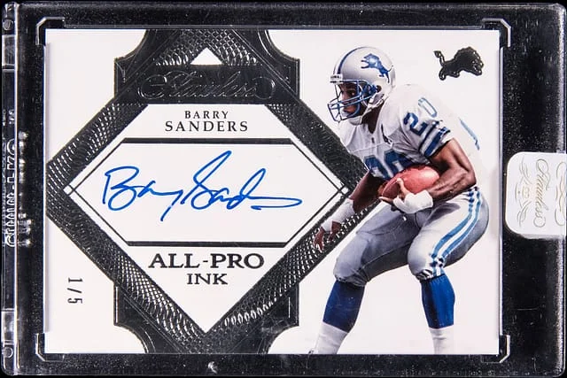 2017 Panini Flawless Barry Sanders All-Pro Ink #AP-BA card image