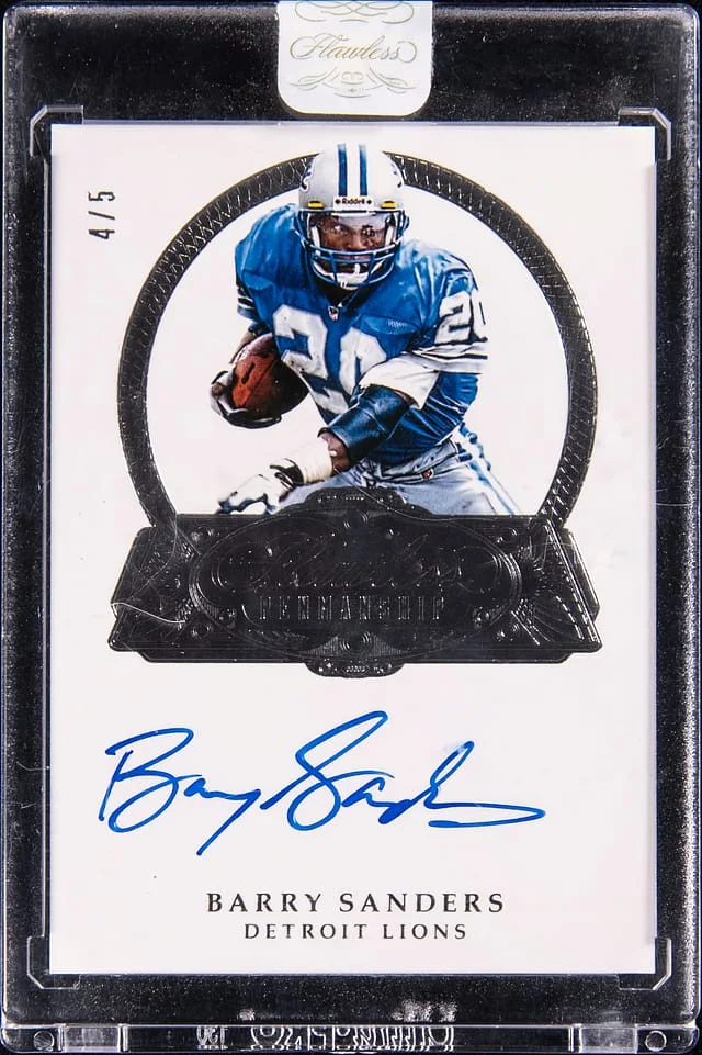 2017 Panini Flawless Barry Sanders Penmanship Silver #FP-BS card image