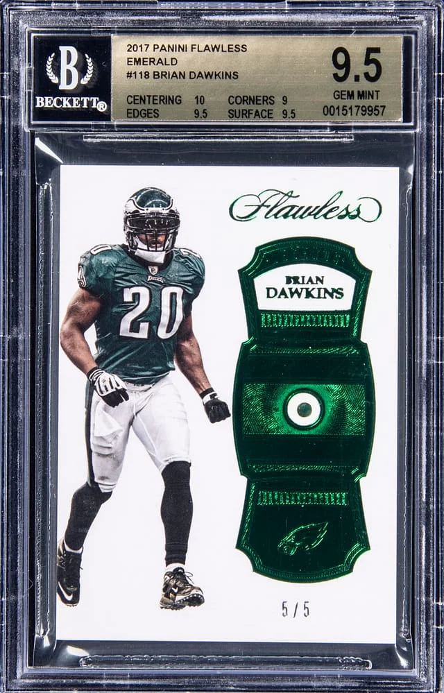 2017 Panini Flawless Brian Dawkins Emerald #118 card image