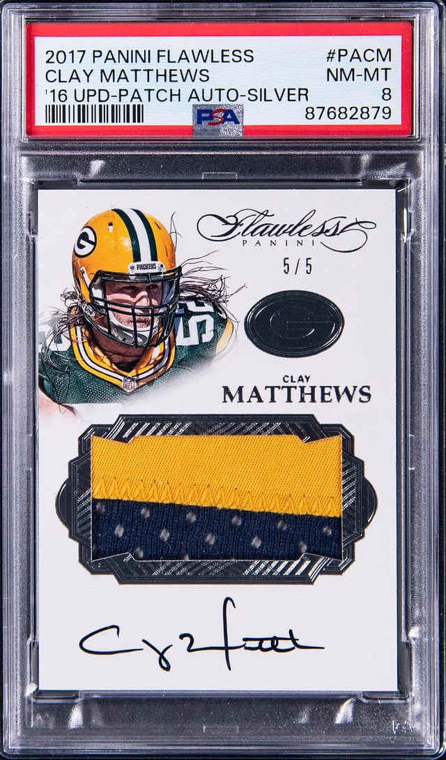 2017 Panini Flawless Clay Matthews 2016 Update Patch Autograph Silver #PACM card image