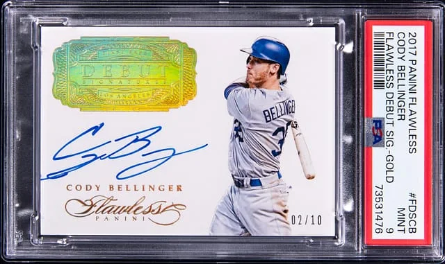 2017 Panini Flawless Cody Bellinger Flawless Debut Signatures Gold #FDSCB card image