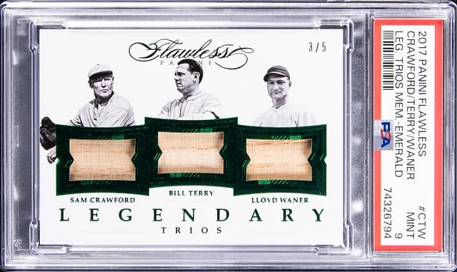 2017 Panini Flawless Crawford/Terry/Warner Legendary Trios Materials Emerald #CTW card image
