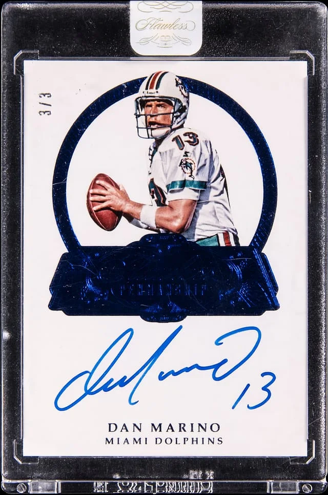 2017 Panini Flawless Dan Marino Penmanship Sapphire #FP-DM card image