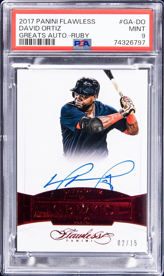 2017 Panini Flawless David Ortiz Greats Autograph Ruby #GA-DO card image