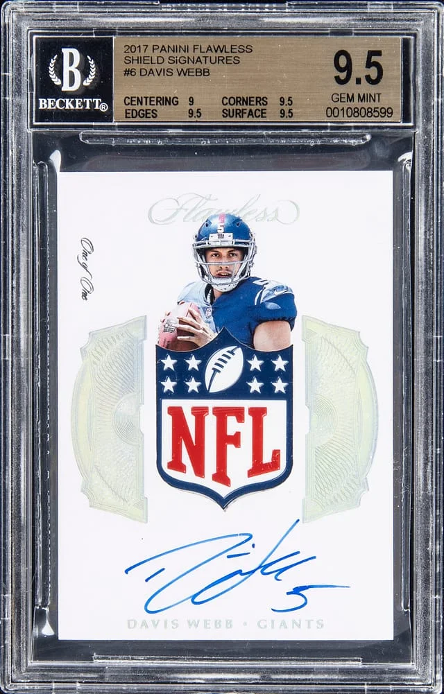 2017 Panini Flawless Davis Webb Shield Signatures #SS-DA card image