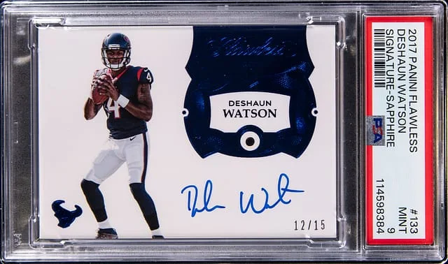 2017 Panini Flawless Deshaun Watson Signature Sapphire #133 card image