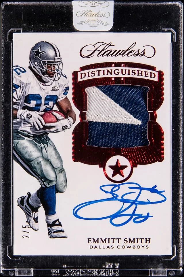 2017 Panini Flawless Emmitt Smith Distinguished Patch Autographs Ruby #DI-ES card image