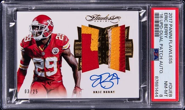 2017 Panini Flawless Eric Berry 16 Update Dual Patch Autograph #DUEB card image