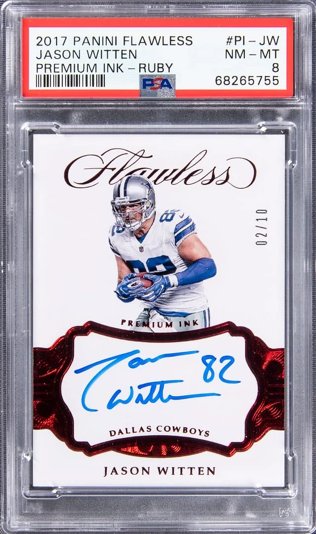 2017 Panini Flawless Jason Witten Premium Ink Ruby #PI-JW card image