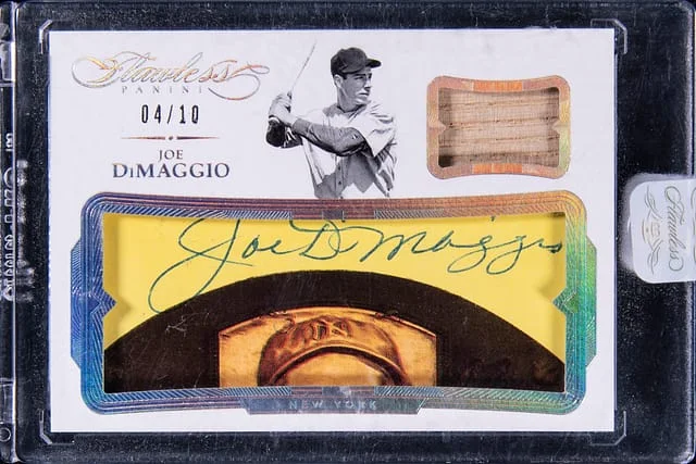 2017 Panini Flawless Joe DiMaggio Cut Materials #FCM-JD card image