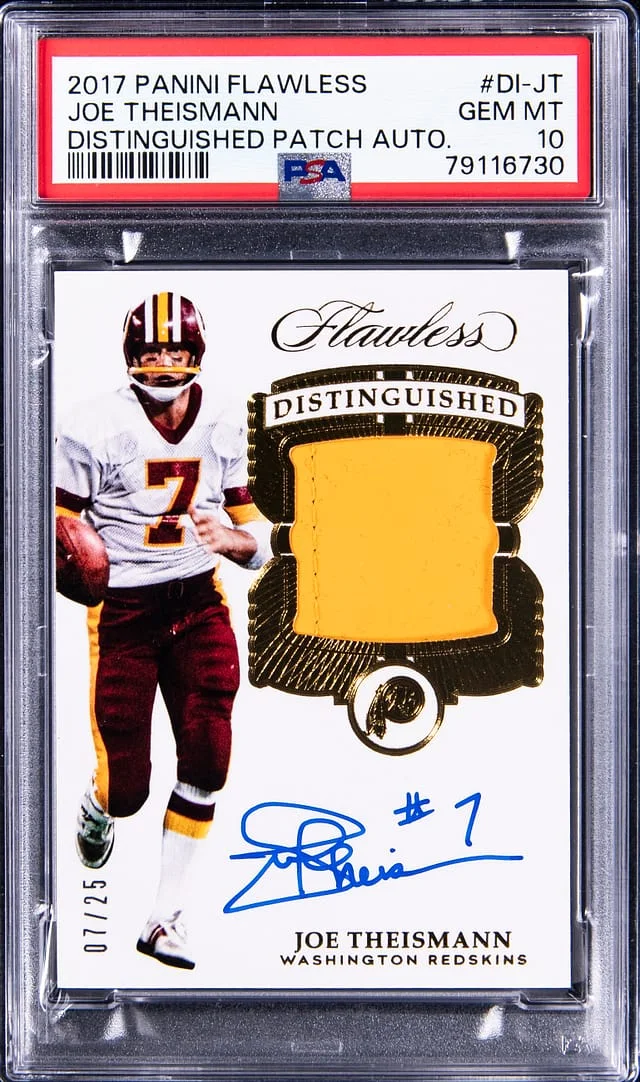 2017 Panini Flawless Joe Theismann Distinguished Patch Autograph #DI-JT card image