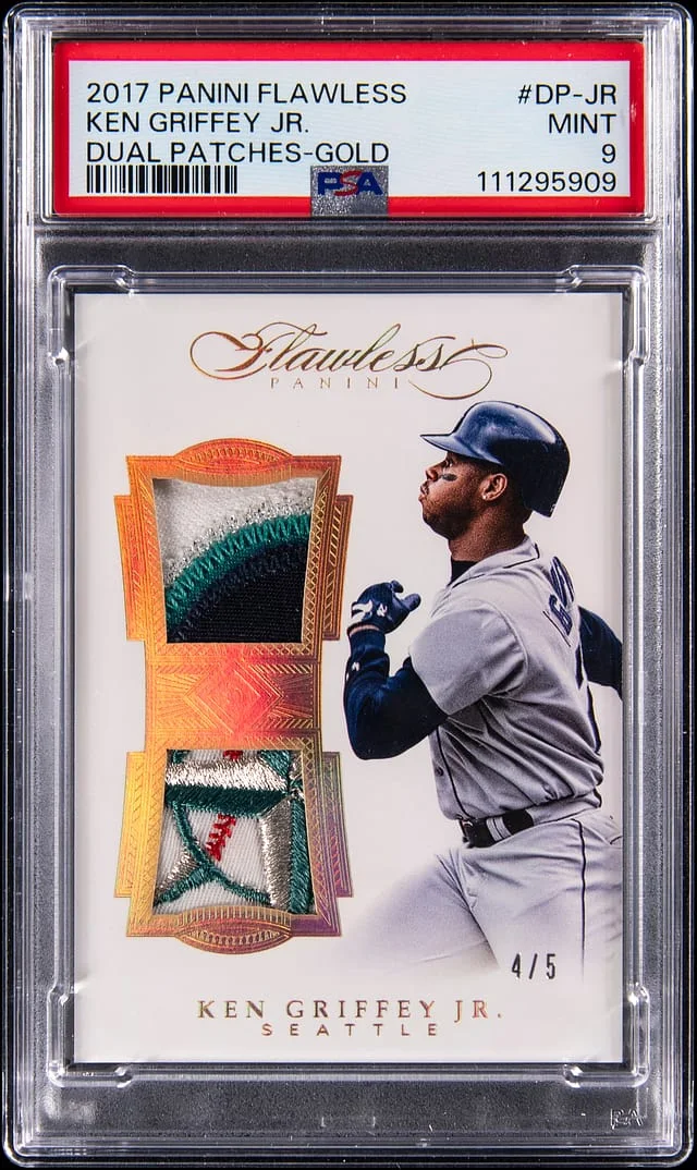 2017 Panini Flawless Ken Griffey Jr. Dual Patches-Gold #DP-JR card image