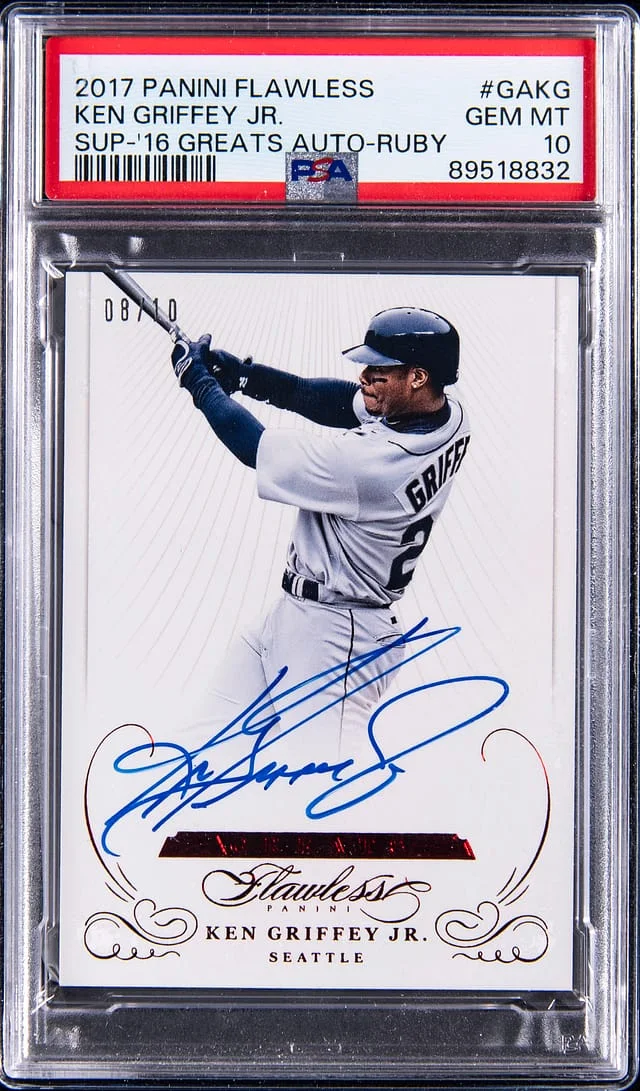 2017 Panini Flawless Ken Griffey Jr. Supplied '16 Greats Autograph Ruby #GA-KG card image