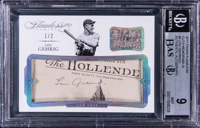 2017 Panini Flawless Lou Gehrig Cuts Memorabilia #FCM-LG card image