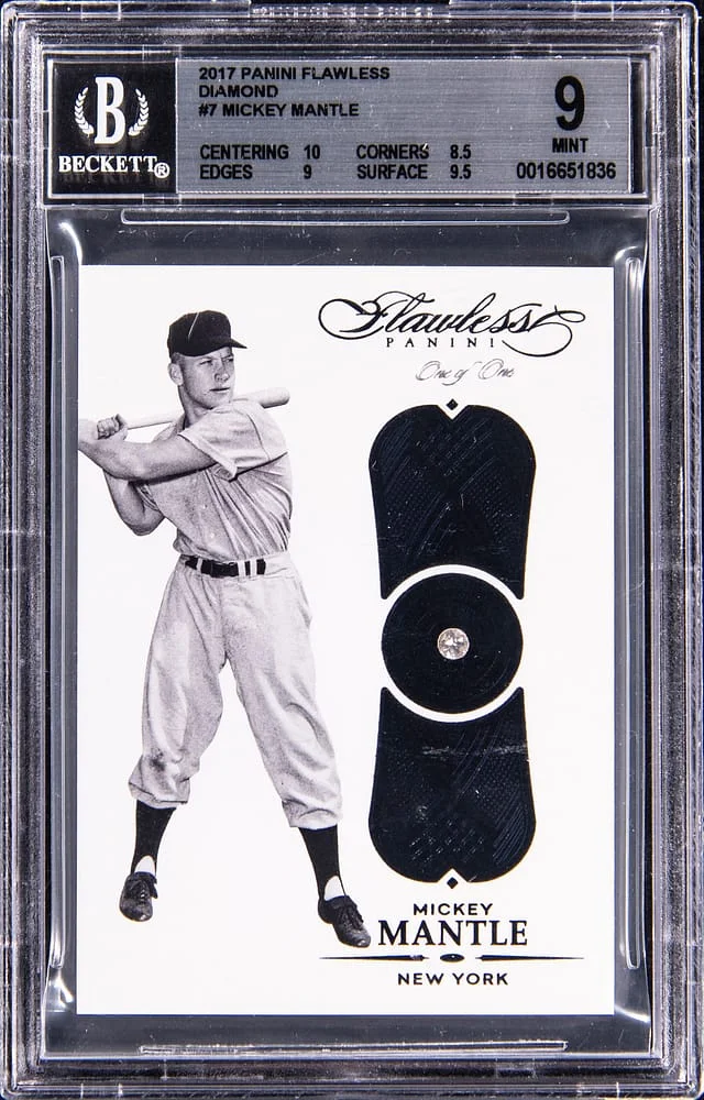 2017 Panini Flawless Mickey Mantle Diamond #7 card image