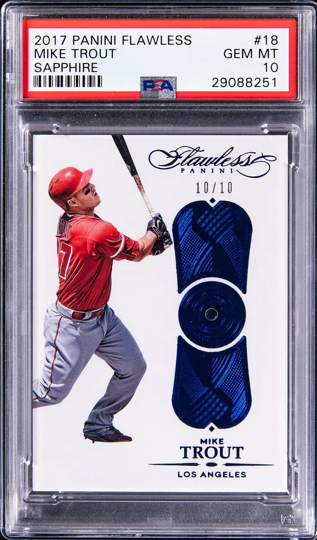 2017 Panini Flawless Mike Trout Sapphire #18 card image