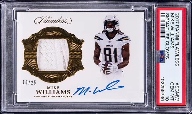 2017 Panini Flawless Mike Williams Signature Gloves #SG-MW card image