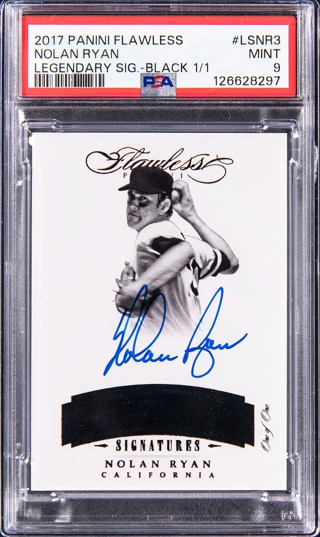 2017 Panini Flawless Nolan Ryan Legendary Signatures Black #LS-NR3 card image