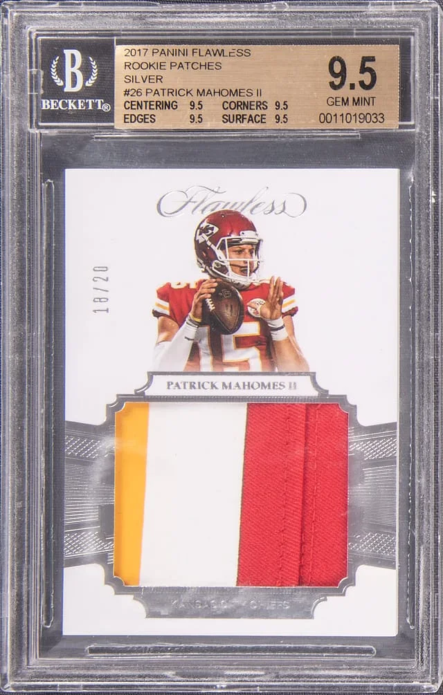 2017 Panini Flawless Patrick Mahomes II Patch Relic - True Gem Example Patches Silver #26 card image