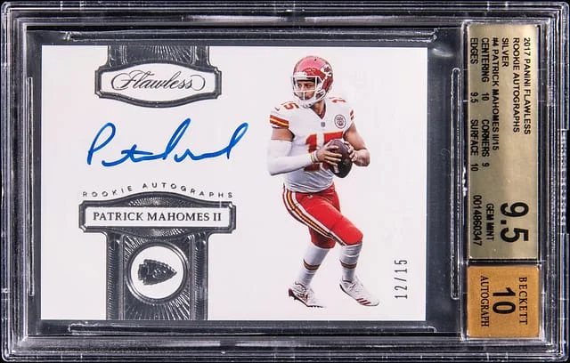 2017 Panini Flawless Patrick Mahomes II Autographs Emerald #RA-PM card image