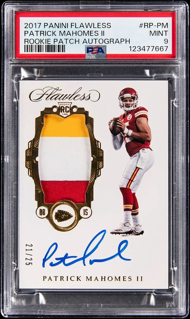 2017 Panini Flawless Patrick Mahomes II Patch Autograph (RPA) #RP-PM card image