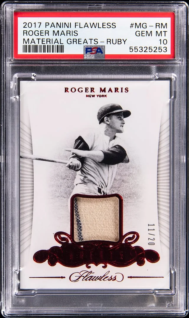 2017 Panini Flawless Roger Maris Material Greats-Ruby #MG-RM card image