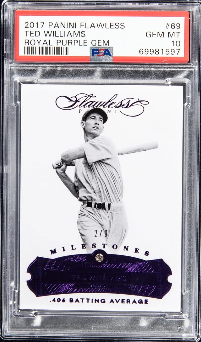 2017 Panini Flawless Ted Williams Royal Purple Gem #69 card image