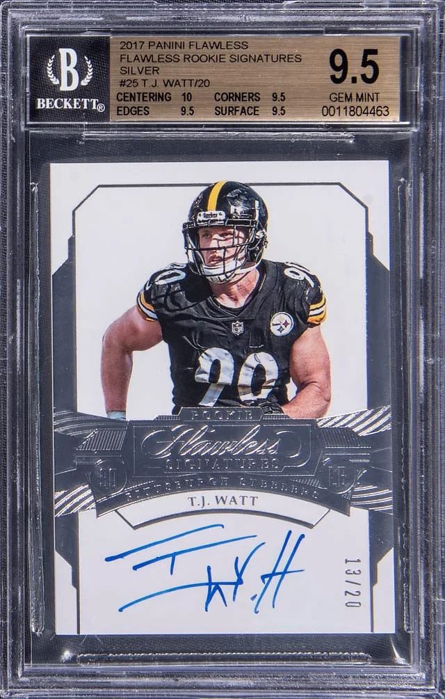 2017 Panini Flawless T.J. Watt Signatures Silver #25 card image