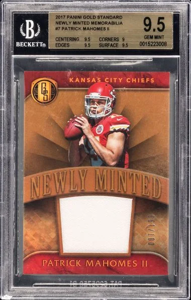 2017 Panini Gold Standard Patrick Mahomes II Newly Minted Memorabilia #7 card image