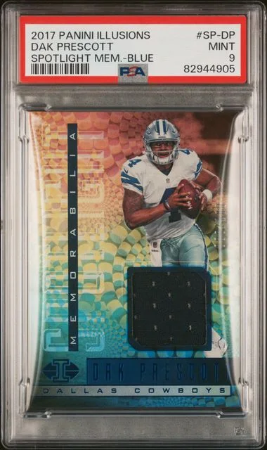 2017 Panini Illusions Spotlight Memorabilia Blue Sp-Dp Dak Prescott #no-number card image