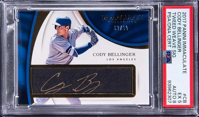 2017 Panini Immaculate Cody Bellinger Tweed Weave Signatures #TWS-CB card image