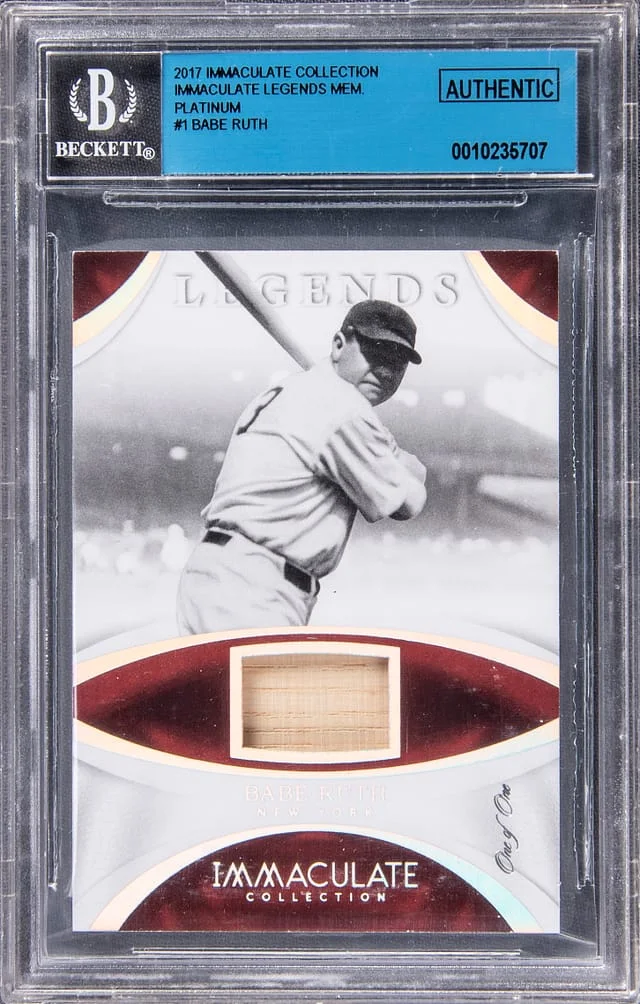 2017 Panini Immaculate Collection Babe Ruth Legends Memorabilia Platinum #1 card image