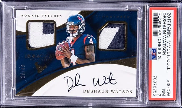 2017 Panini Immaculate Collection Deshaun Watson Patches Signature #IS-DW card image