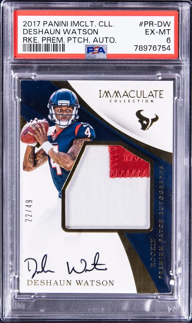 2017 Panini Immaculate Collection Deshaun Watson Premium Patch Autograph #PR-DW card image