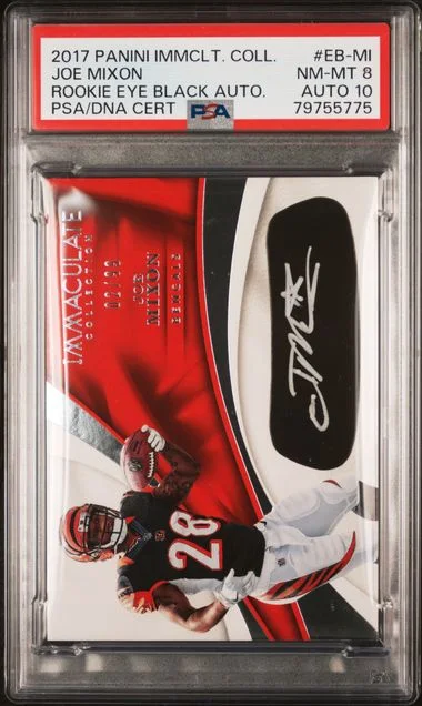 2017 Panini Immaculate Collection Joe Mixon Eye Black Autographs #EB-MI card image