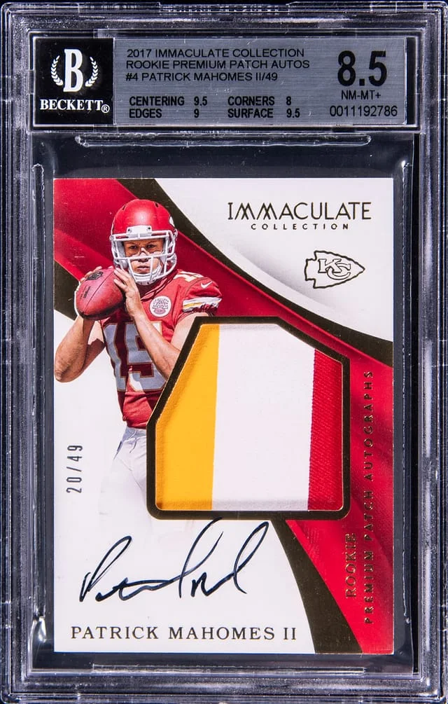 2017 Panini Immaculate Collection Patrick Mahomes II Premium Patch Autographs #PR-PM card image