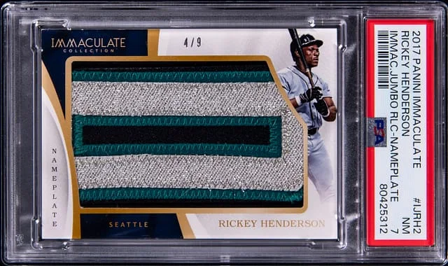 2017 Panini Immaculate Collection Rickey Henderson Nameplate #IJ-RH2 card image