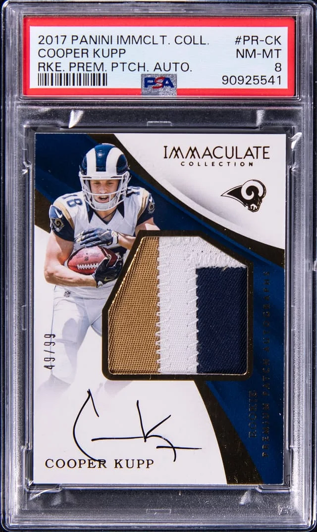 2017 Panini Immaculate Cooper Kupp Premier Patch Autograph #PR-CK card image