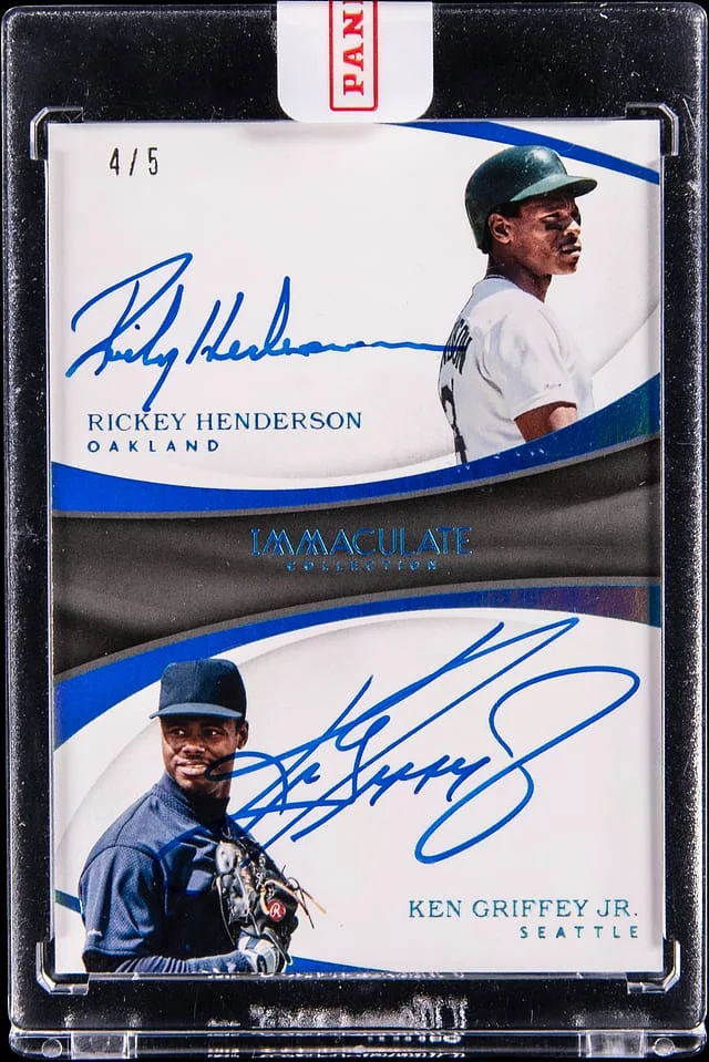 2017 Panini Immaculate Rickey Henderson/Ken Griffey Jr. Dual Autographs #DA-HJ card image