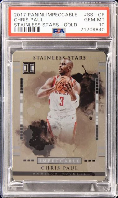 2017 Panini Impeccable Chris Paul Stainless Stars Gold #SS-CP card image