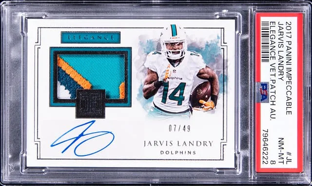2017 Panini Impeccable Jarvis Landry Elegance Veteran Patch Autograph #JL card image