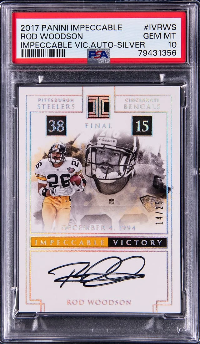 2017 Panini Impeccable Ron Woodson Victory Autograph Silver #IV-RWS card image