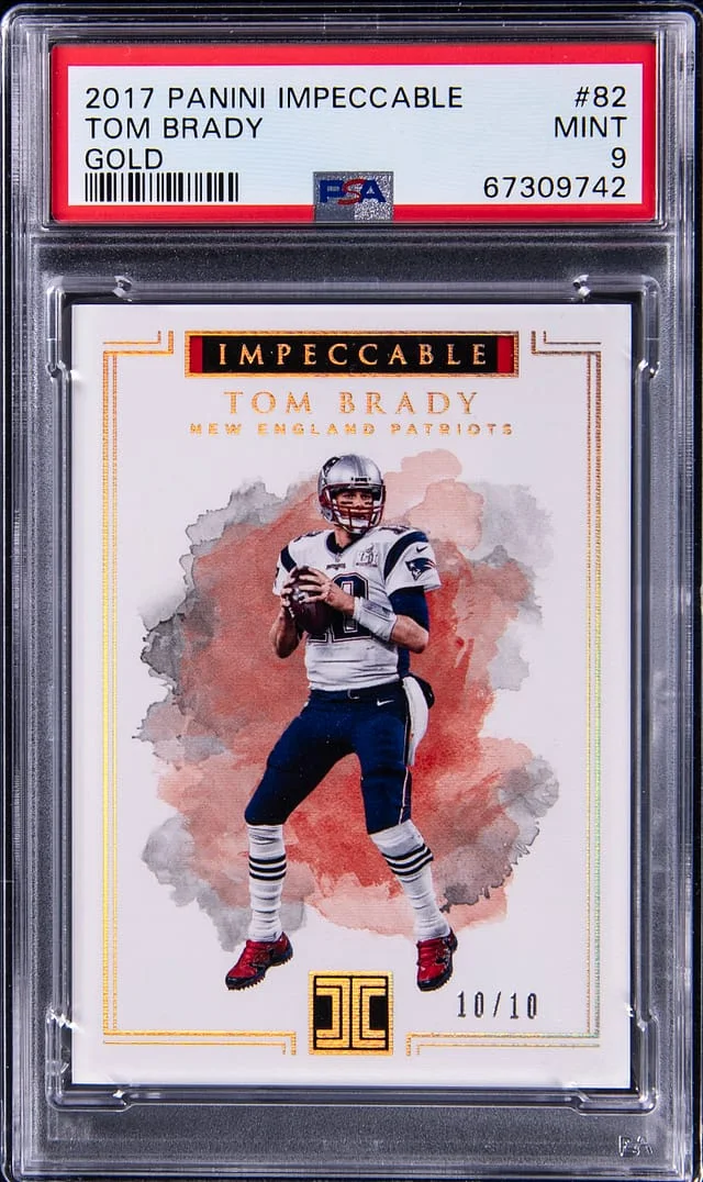 2017 Panini Impeccable Tom Brady Gold #82 card image