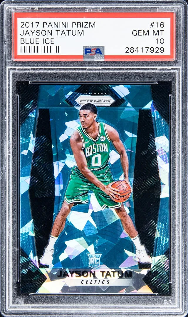 2017 Panini Jayson Tatum Blue Ice Prizm #16 card image