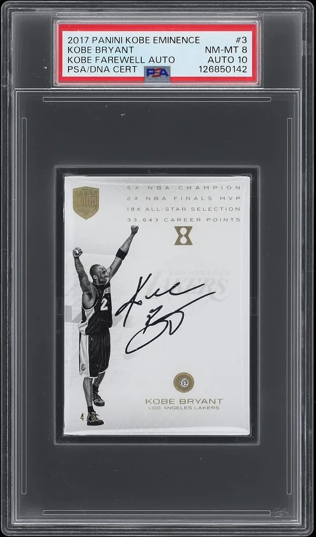 2017 Panini Kobe Bryant Kobe Eminence Kobe Farewell Autograph #3 card image
